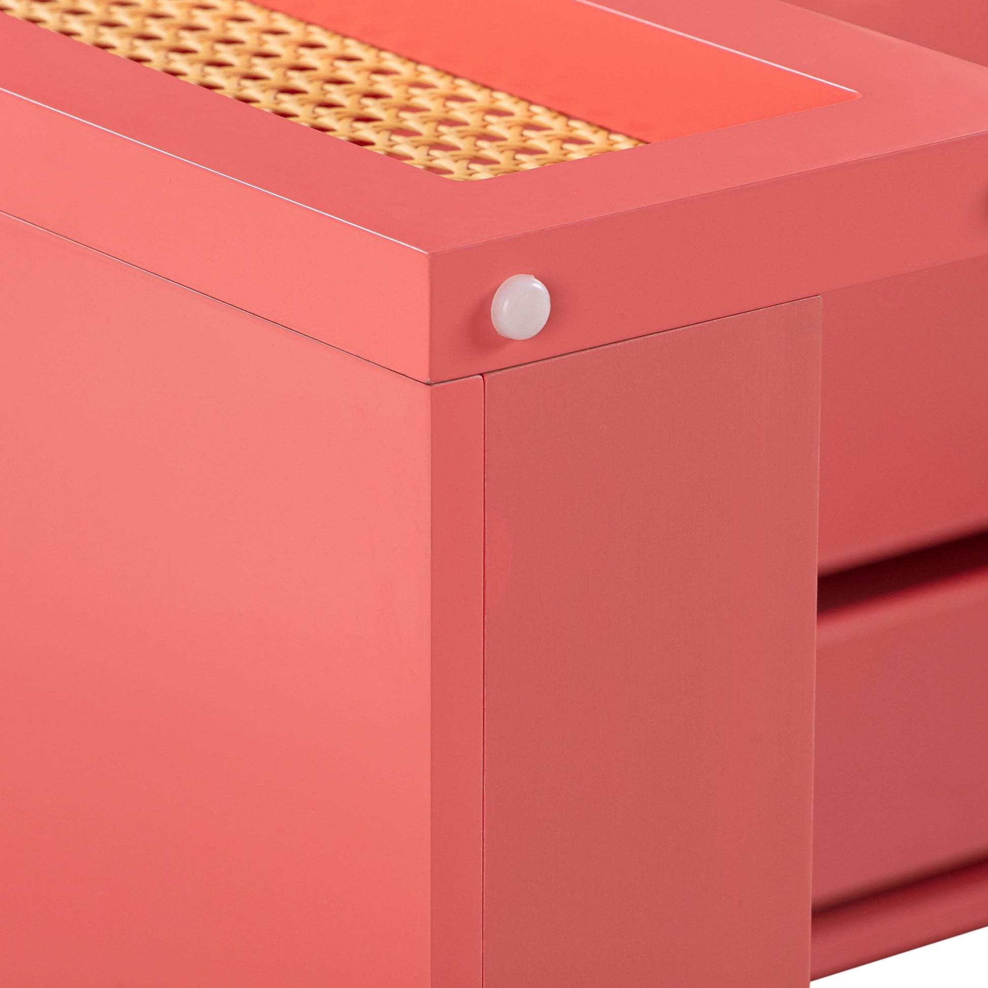Barbie Coral Corner Detail of Riviera Cane Desk