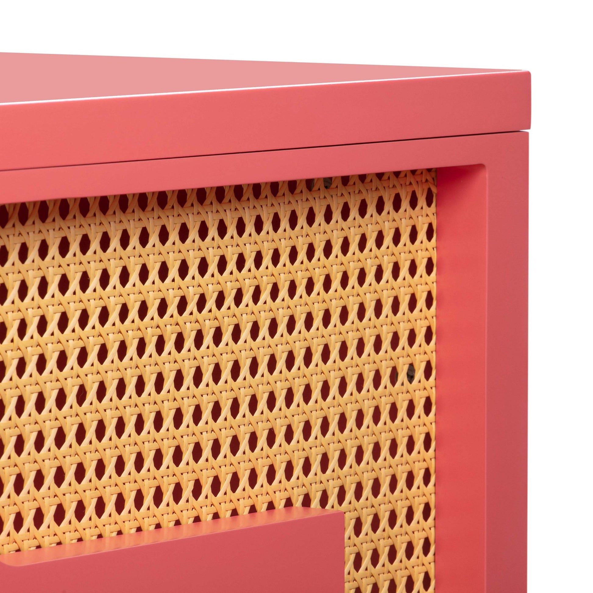 Barbie Coral Rattan Detail of Riviera Cane Desk