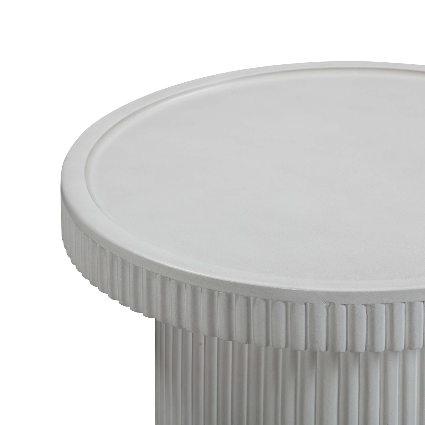 Closer Detail of Sidekick Concrete Side Table in White