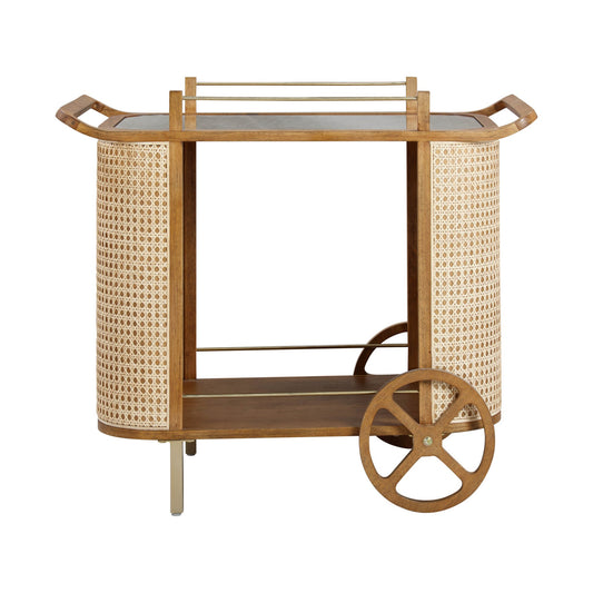Front of Soiree Cane Bar Cart