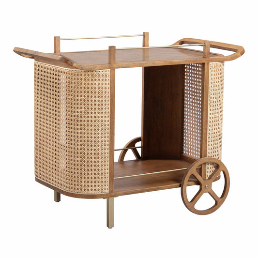 Full View of Soiree Cane Bar Cart