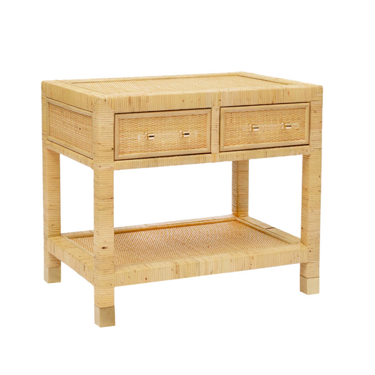 Full View of Solana Rattan Nightstand