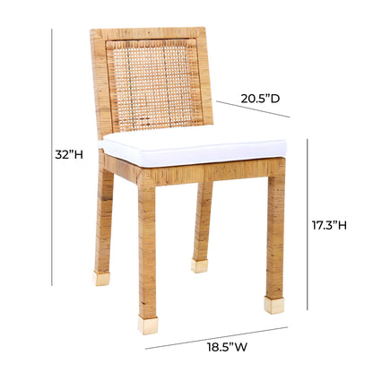 Dimensions of Solana Square Back Rattan Dining Chair