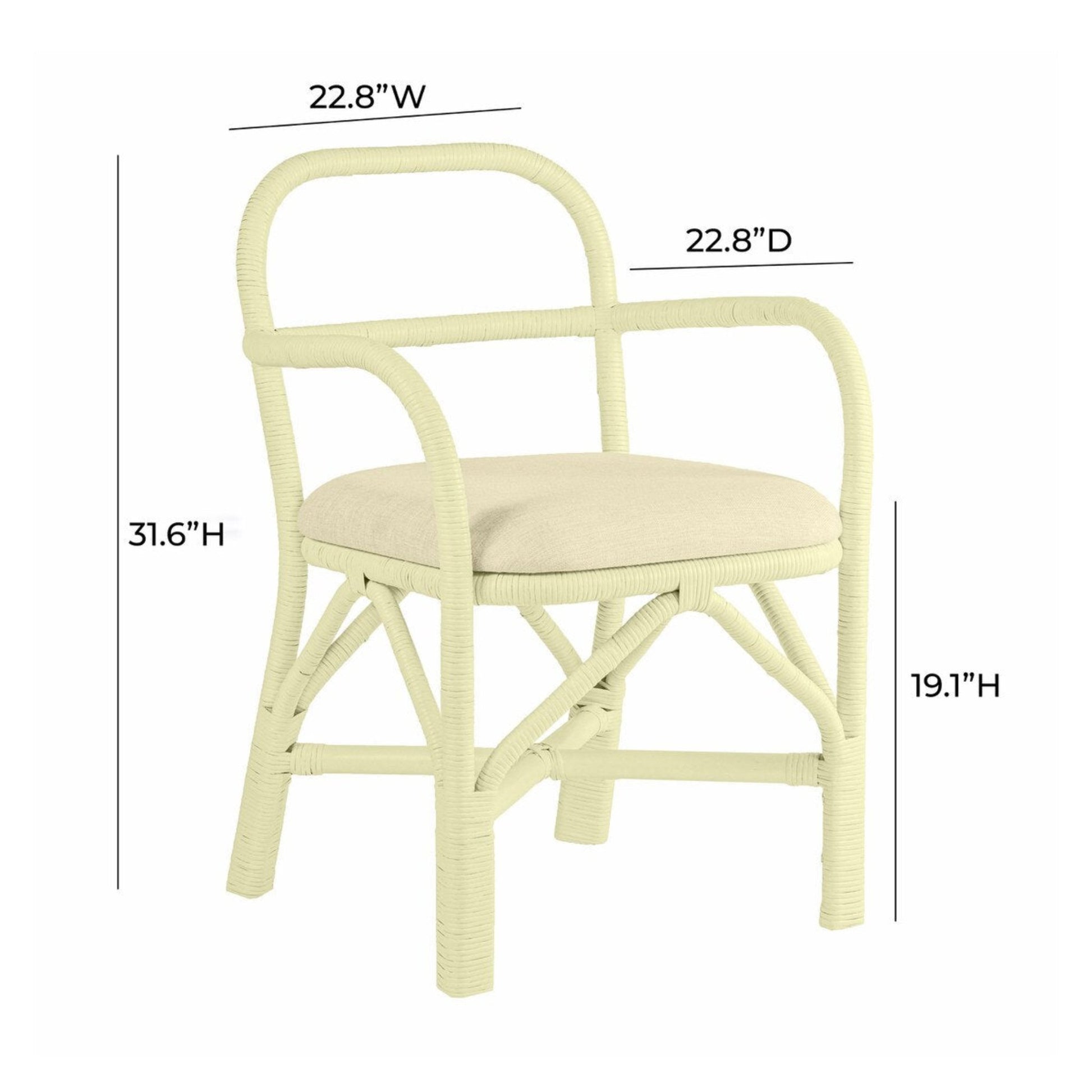 Dimensions of Soleil Rattan Dining Chair