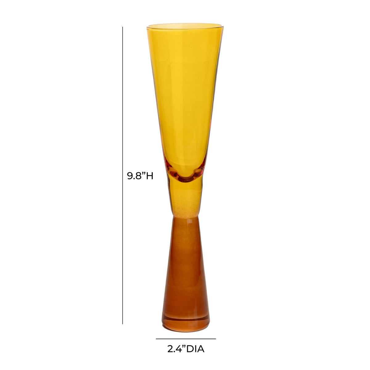 Starlet Champagne Flute Glass Amber Dimensions