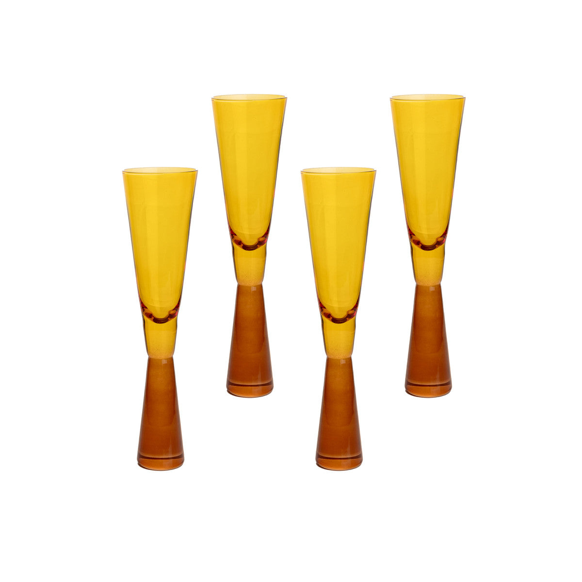 Starlet Champagne Flute Glass Amber Set