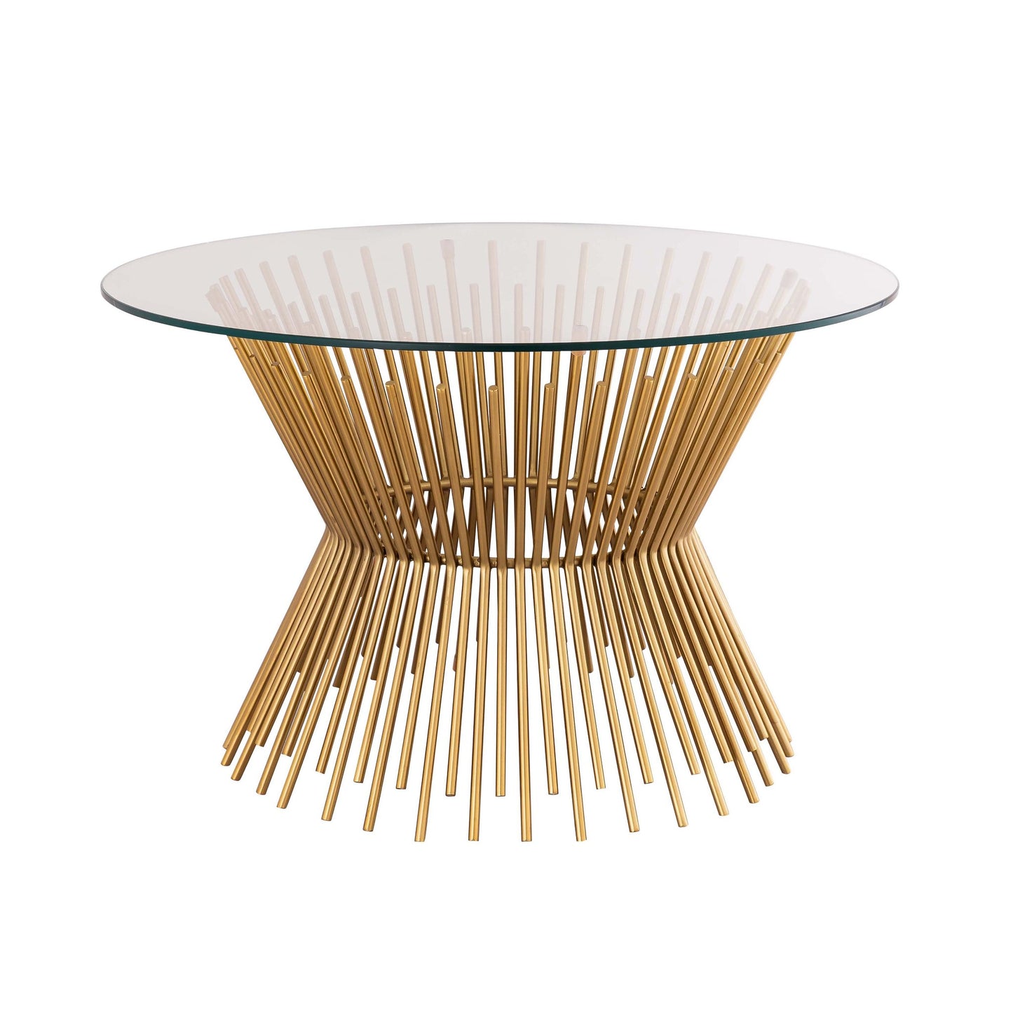 Sunburst Gold and Glass Coffee Table Full View