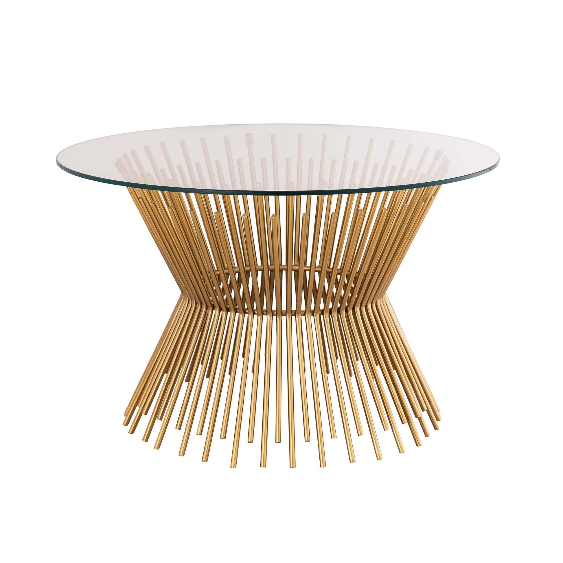 Sunburst Gold and Glass Coffee Table Full View