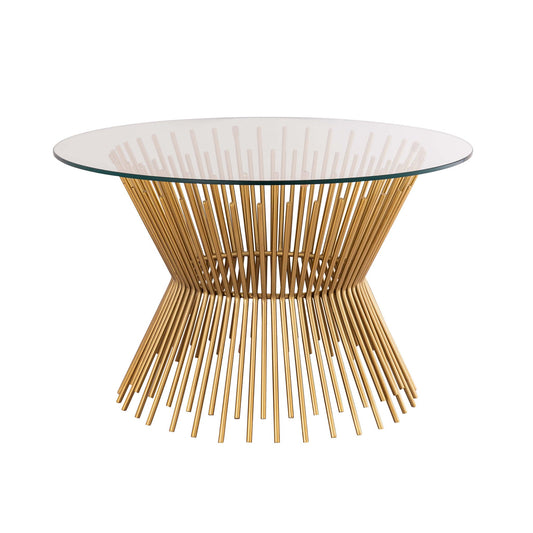 Sunburst Gold and Glass Coffee Table Full View