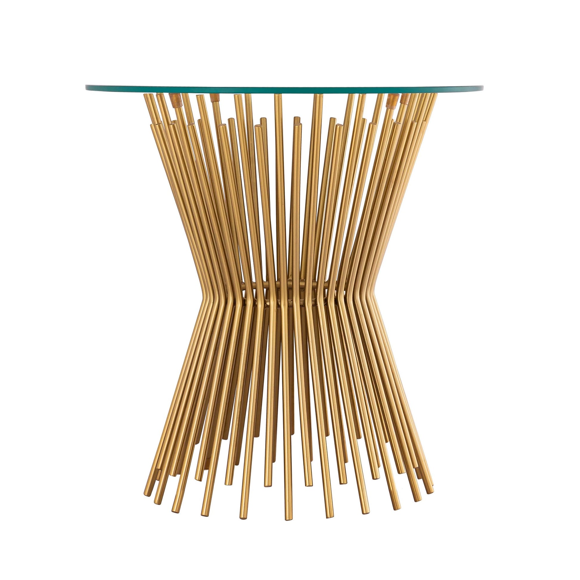 Sunburst Gold and Glass Side Table Side Details