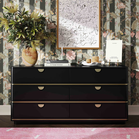 Julieta Black 6-Drawer Dresser