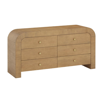 Hump 6 Drawer Natural Dresser