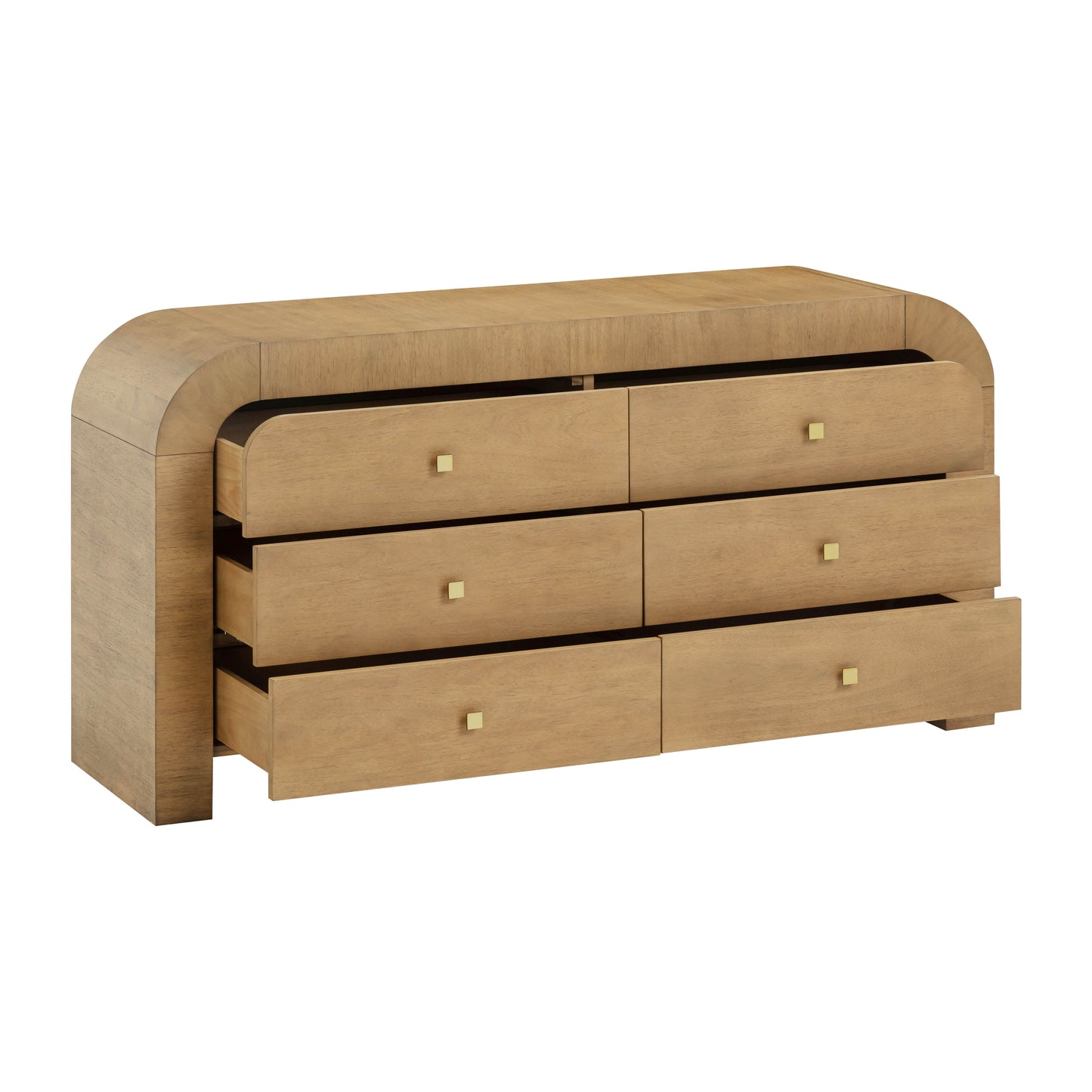 Hump 6 Drawer Natural Dresser