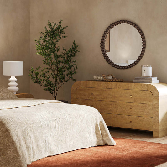 Hump 6 Drawer Natural Dresser