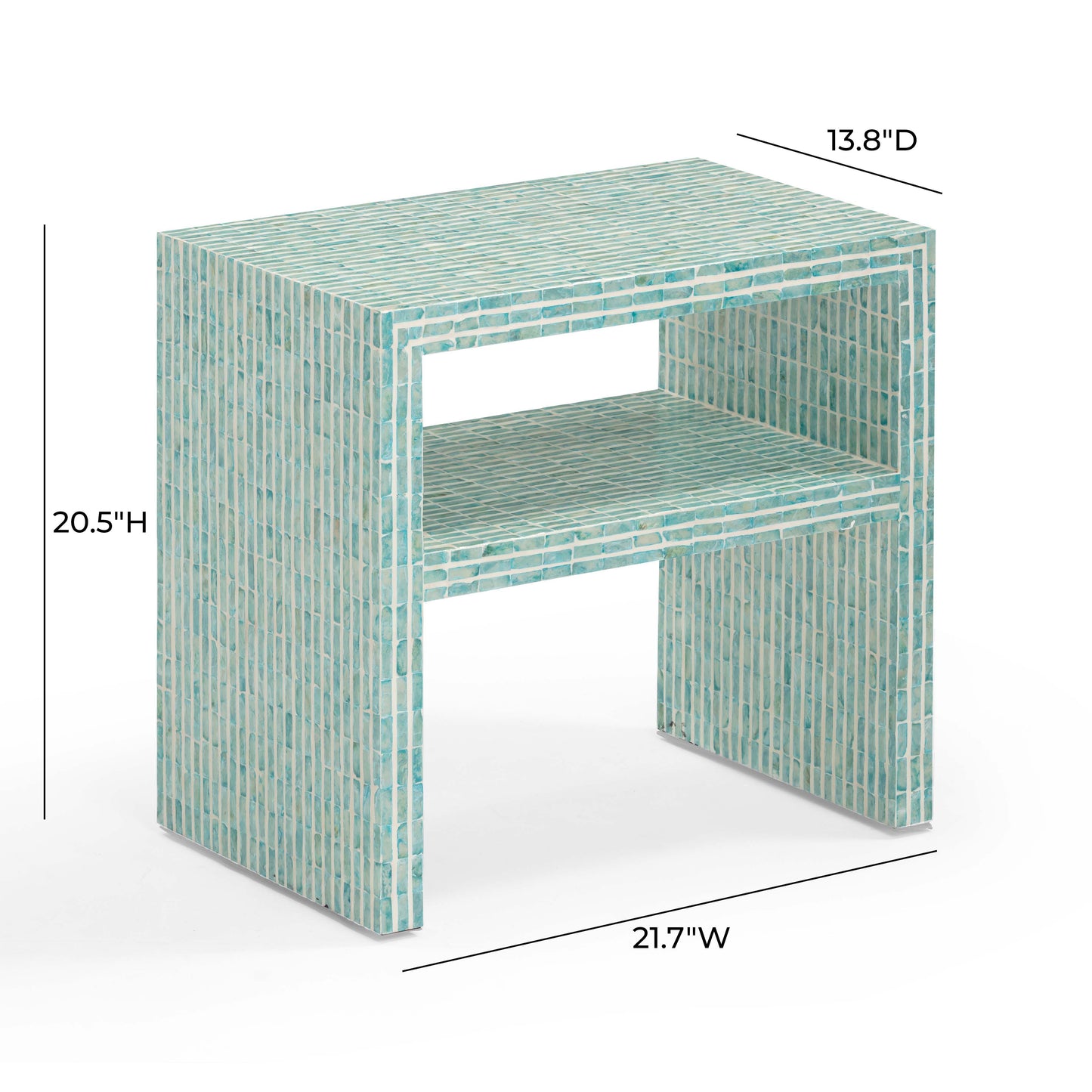 Derry Blue Capiz Shell Nightstand