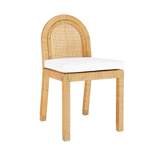Amara Rattan Performance Fabric Arched Back Dining Chair