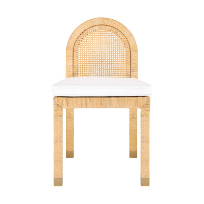 Amara Rattan Performance Fabric Arched Back Dining Chair