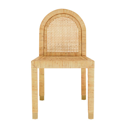 Amara Rattan Performance Fabric Arched Back Dining Chair