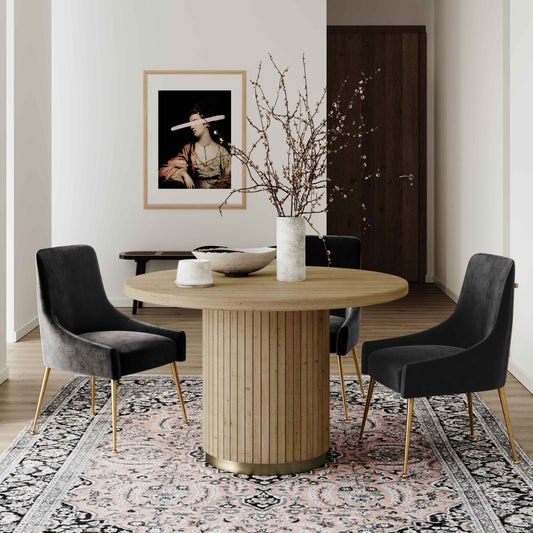Chelsea Natural Oak Wood 47" Round Dining Table