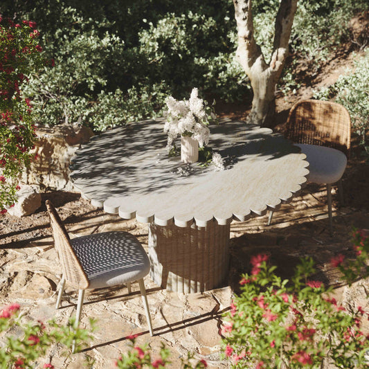 Blossom Washed Travertine Finish Indoor/Outdoor 54" Round Dining Table