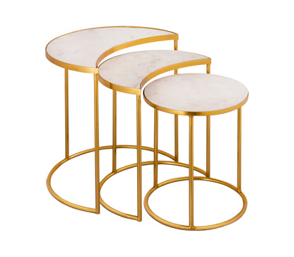 Gilded Crescent Nesting Table Set