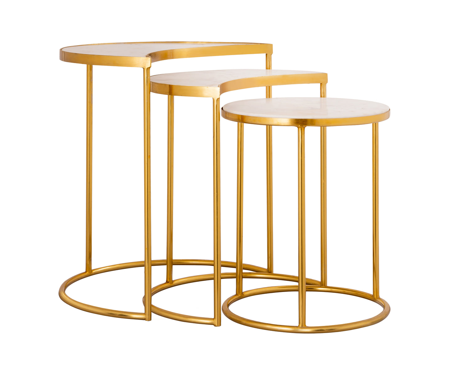 Gilded Crescent Nesting Table Set