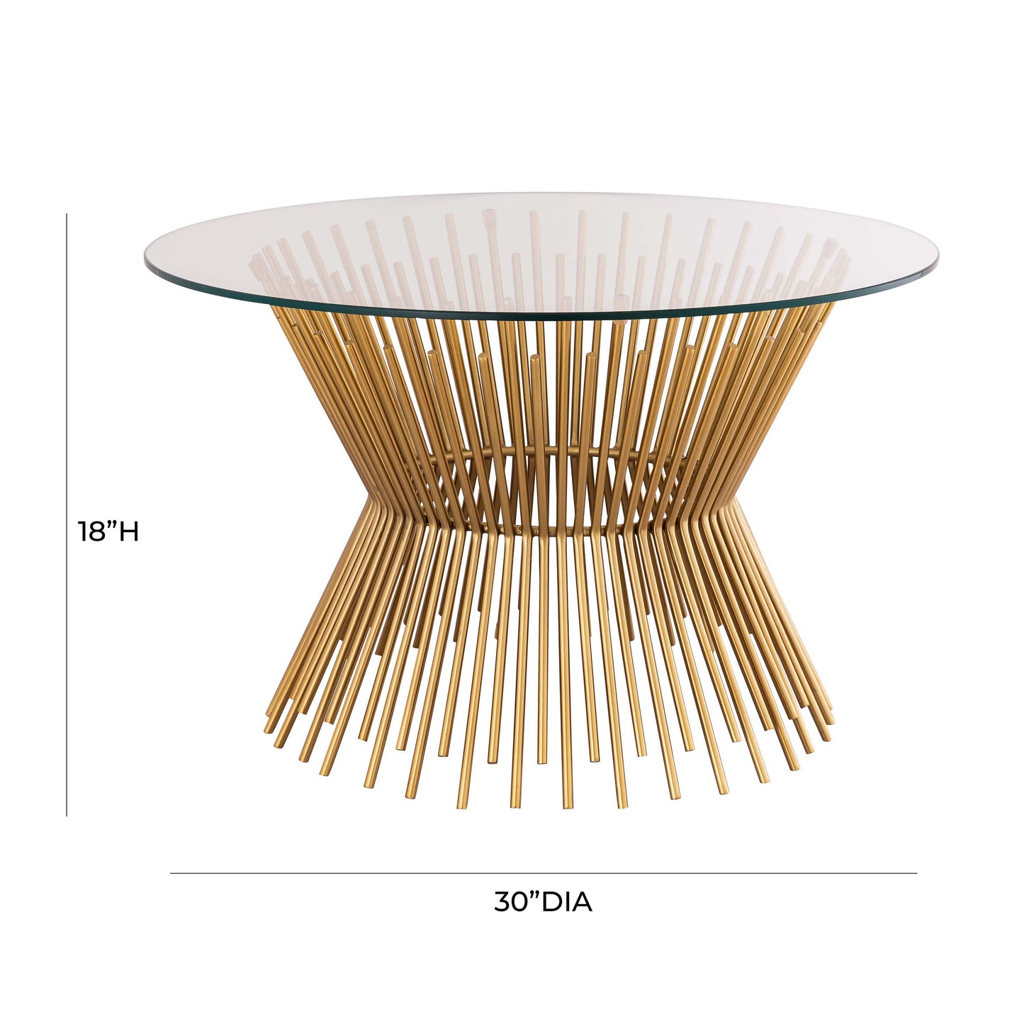 Sunburst Gold and Glass Coffee Table