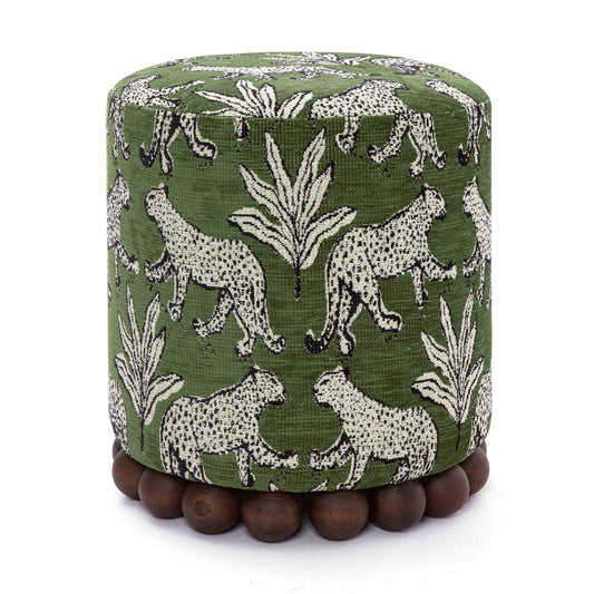 Dex Leopard Jacquard Mini Ottoman