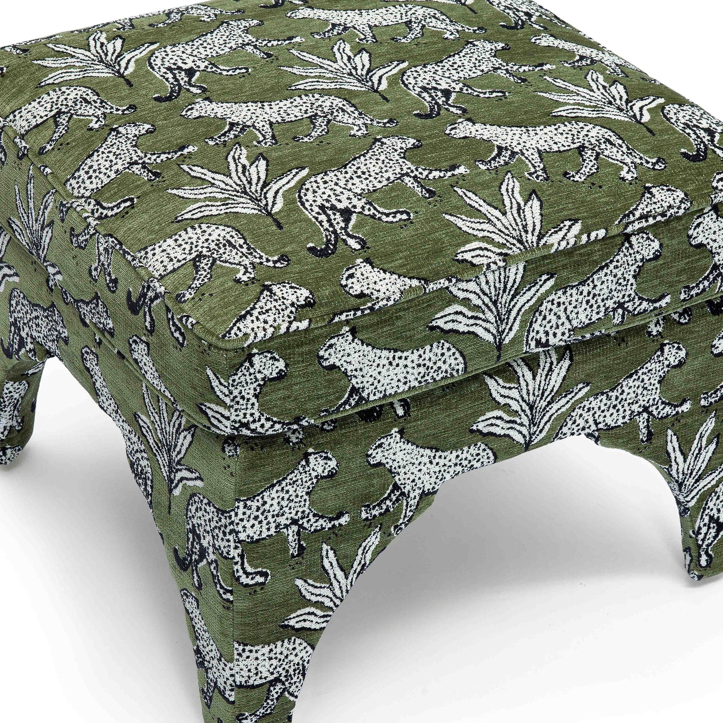 Raji Leopard Jacquard Ottoman