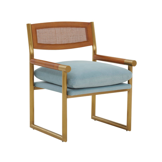 Harlow Rattan Velvet Chair