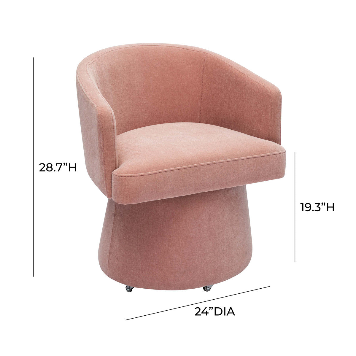 The Chloe Luxe Desk Chair Dimensions