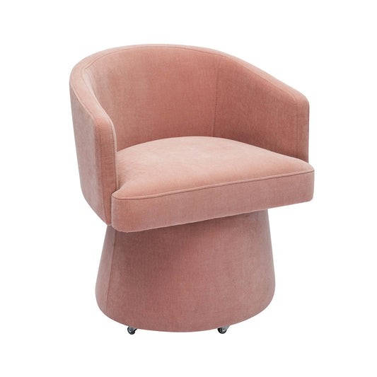 The Chloe Luxe Desk Chair Pink ChenilleFull View