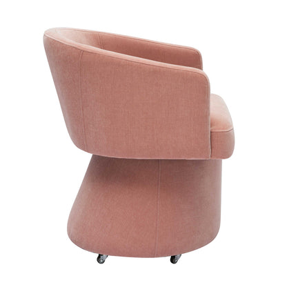The Chloe Luxe Desk Chair Pink Side View