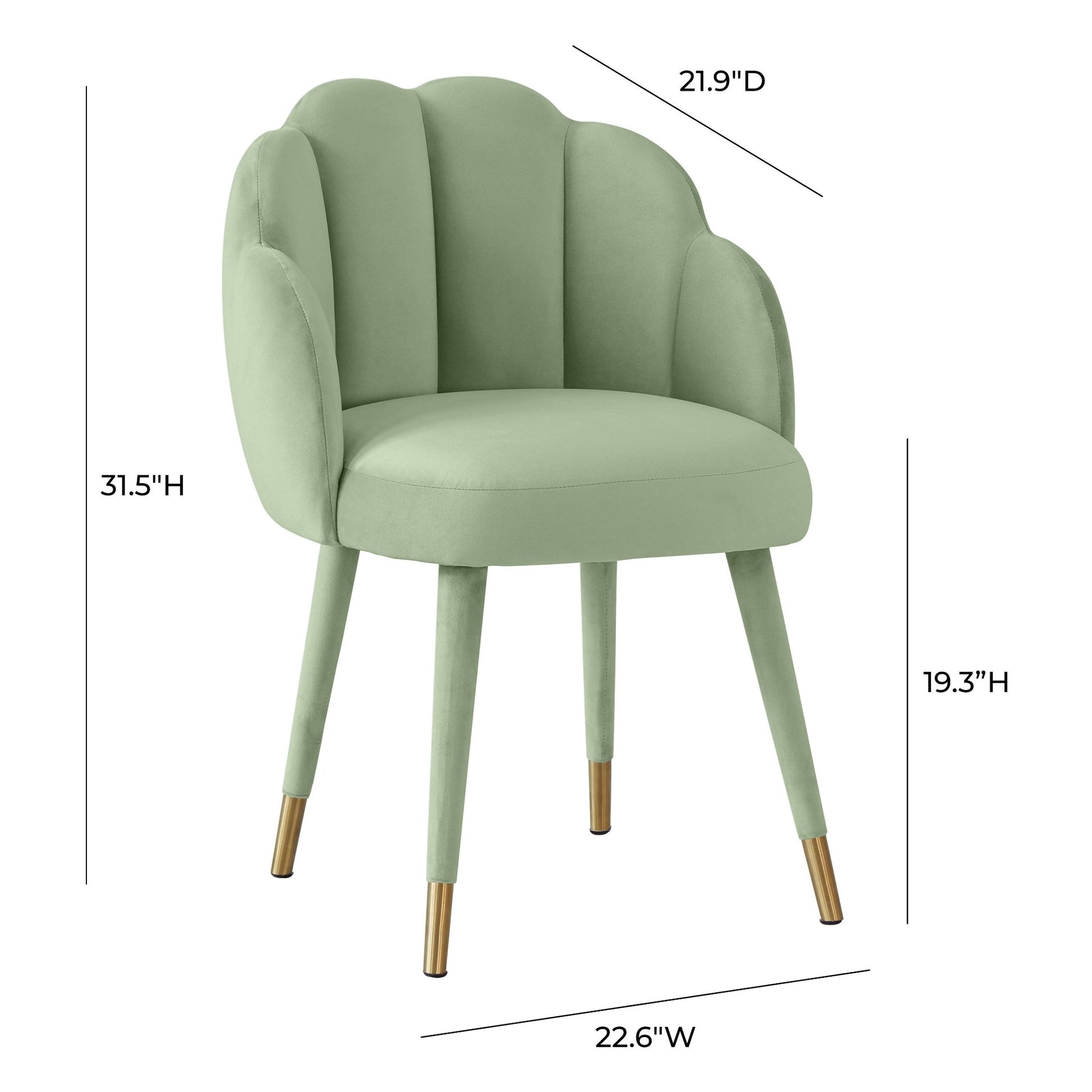 Tiffany Dining Chair Green Dimensions