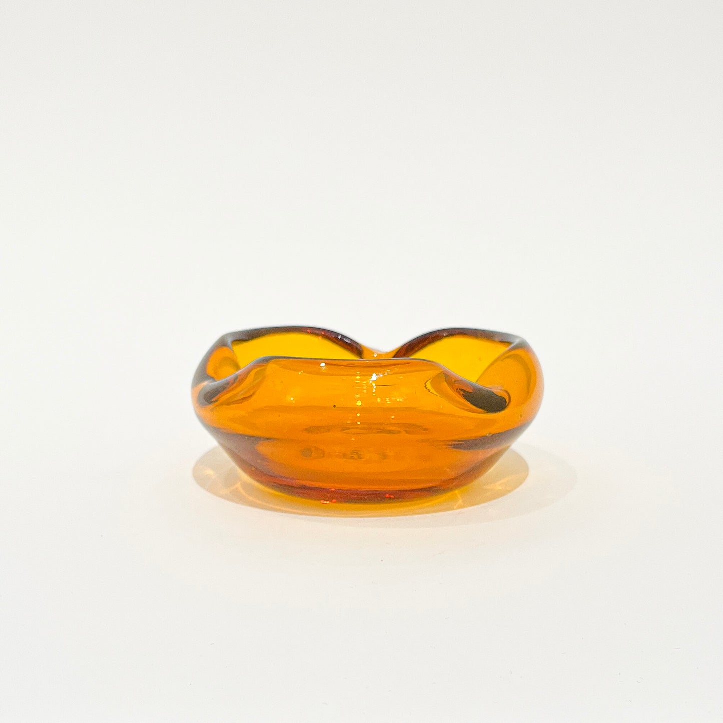 Vintage Blenko Amber Gold Art Glass Dish Eye Level