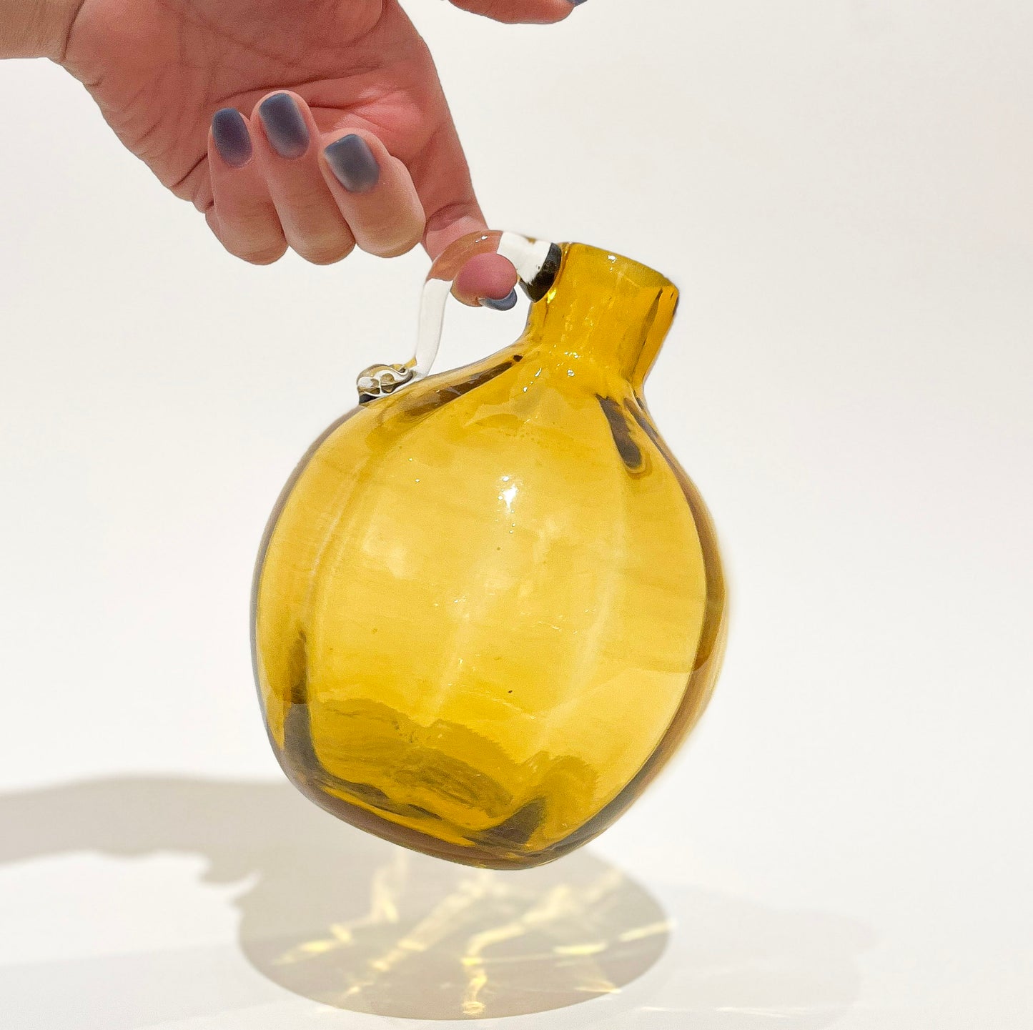 Vintage Blenko Amber Gold Moonshine Jug actual size
