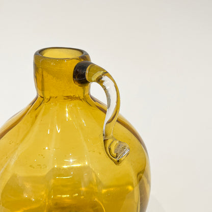 Vintage Blenko Amber Gold Moonshine Jug handle