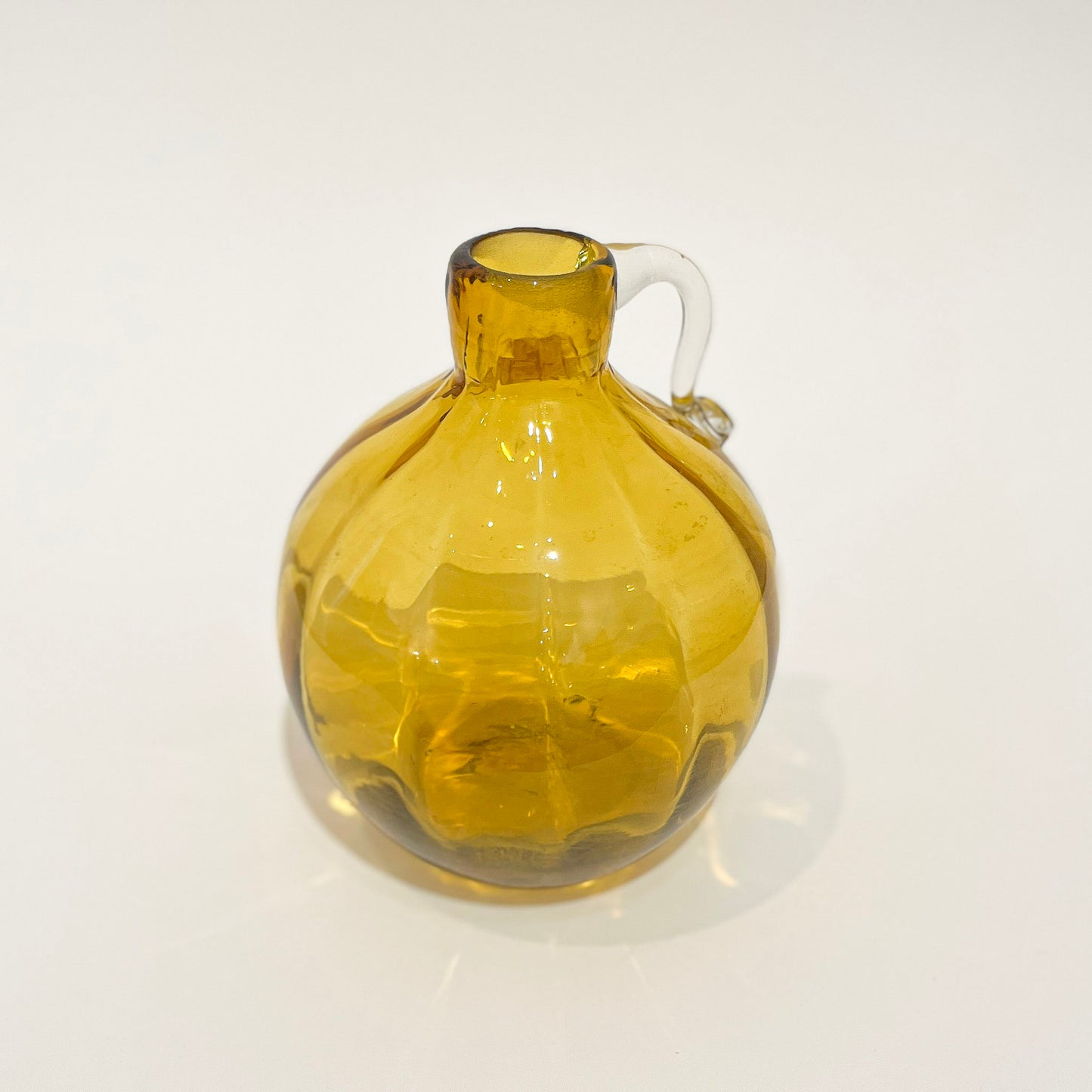 Vintage Blenko Amber Gold Moonshine on white background