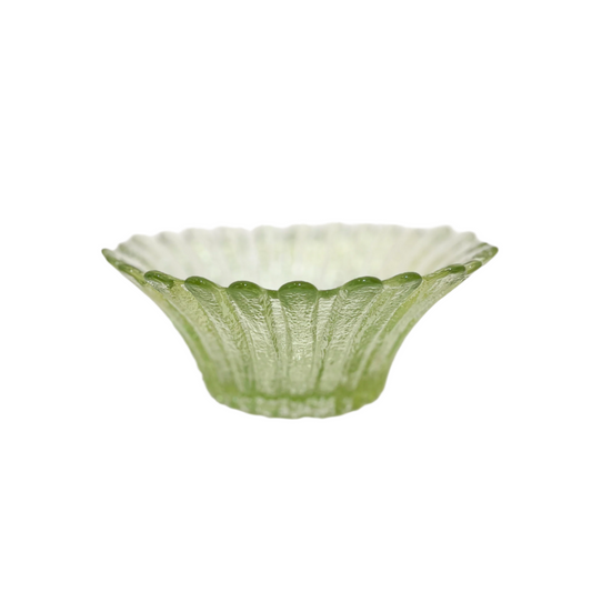 blenko daisy bowl with white background