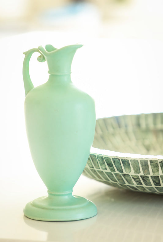 Haeger Tiffany Blue Pitcher Vase