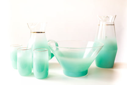 Blendo West Virginia Punch Bowl in Pastel Turquoise Ombre