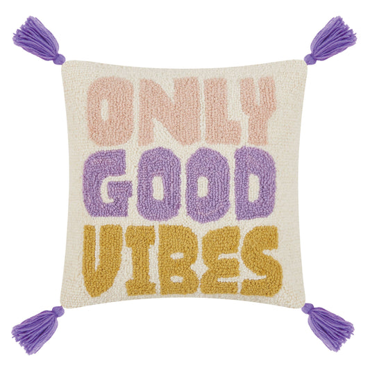 Only Good Vibes w/Tassels Hook Pillow