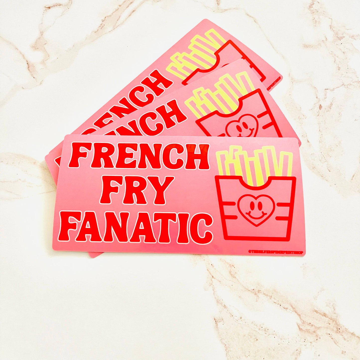French Fry Fanatic pink junk food funny Bumper Sticker
