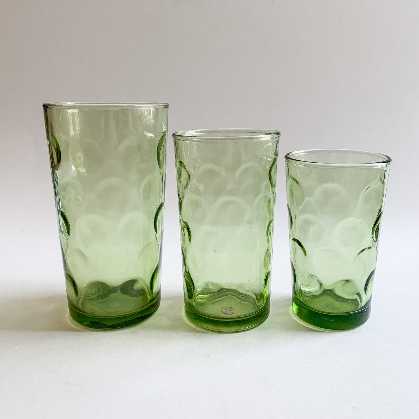 Nesting Green Polka Dot Glass Set of Three
