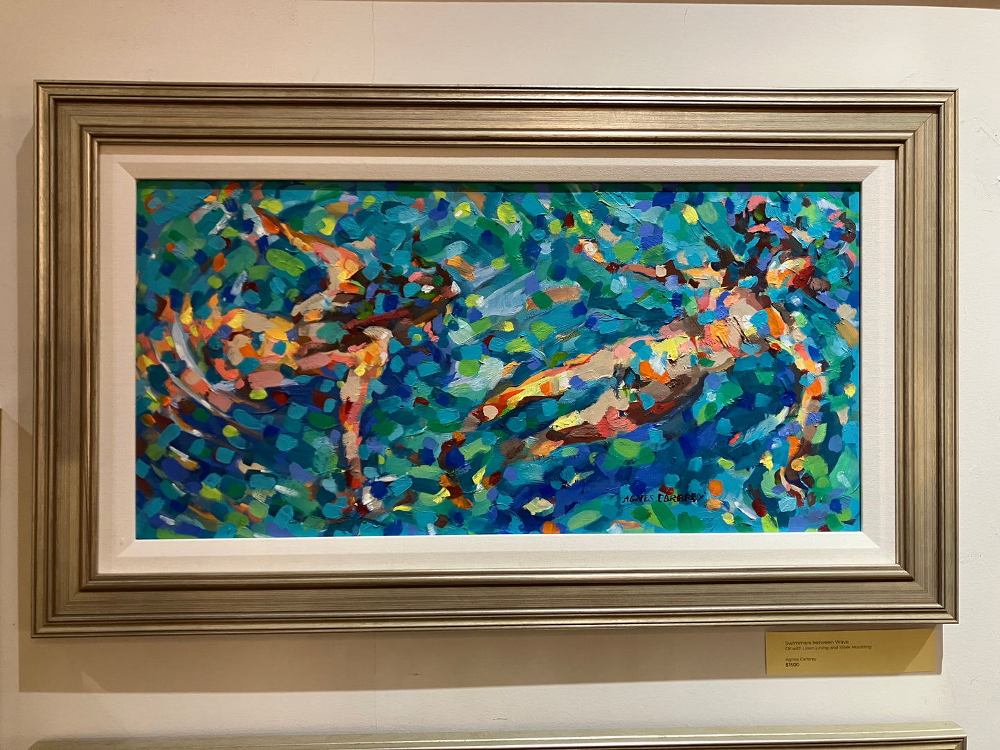 "Swimmers Between Wave" Painting by Agnes Carbrey