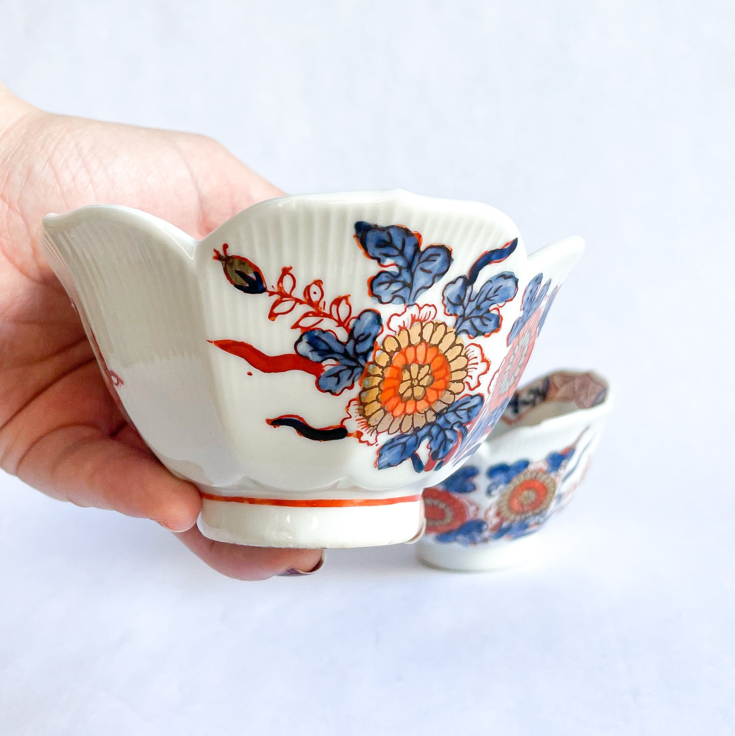 Pair of Hand-Painted Lotus Bowls