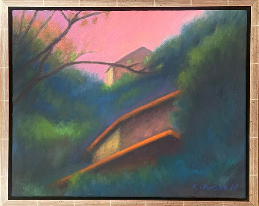 "Rosy Skies at Auvillar" Painting by Ryan Russell