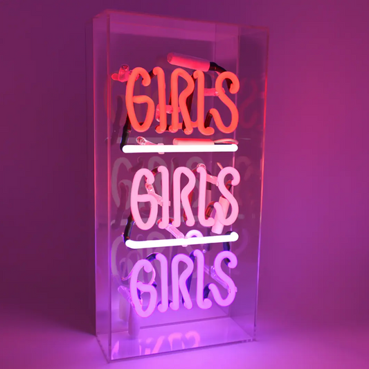"Girls Girls Girls" Acrylic Box Neon Light