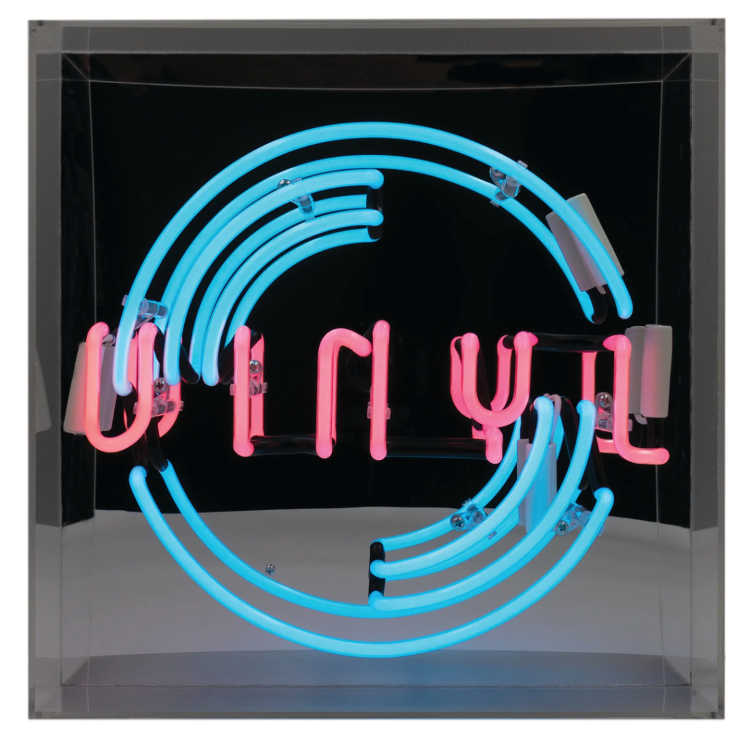 "Vinyl" Acrylic Box Neon Light