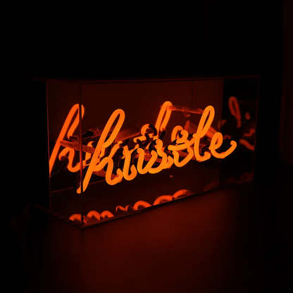 "Hustle" Acrylic Box Neon Light
